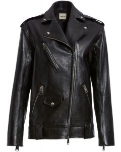 The Hanson off-centre leather jacket
